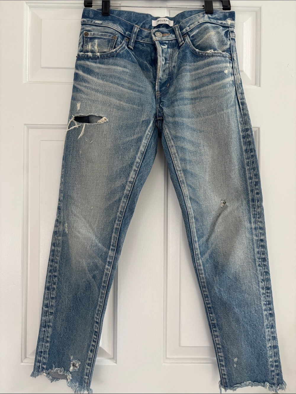Moussy non stretch Distressed Light Blue Jeans